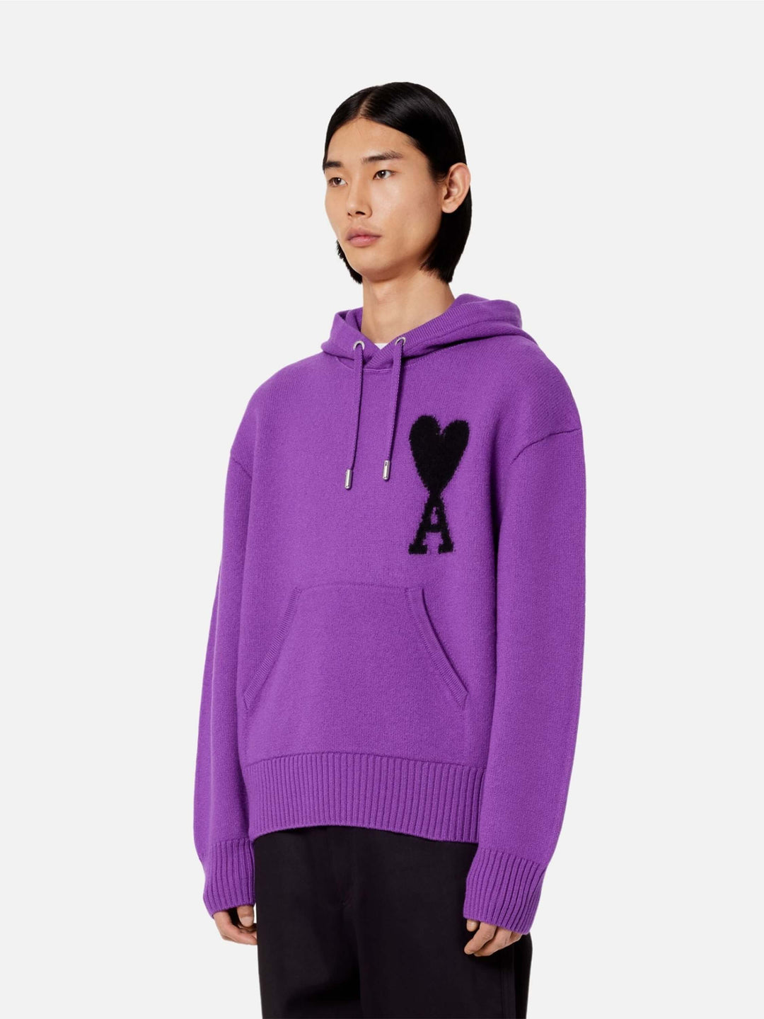 Woll Hoodie de Coeur purple black