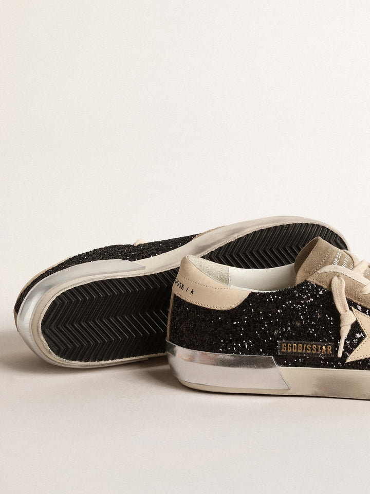 Black glitter golden goose sneakers on sale